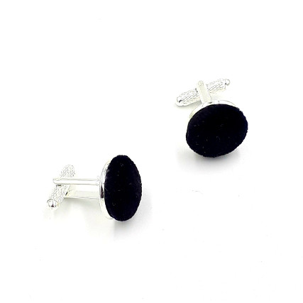 Black velvet cufflinks