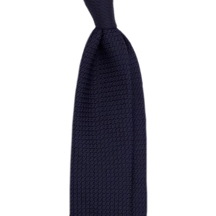 Cravate bleu foncé grenadine de soie