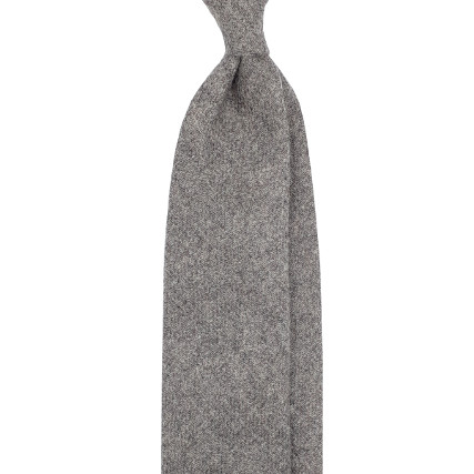 Grey pure cashmere tie